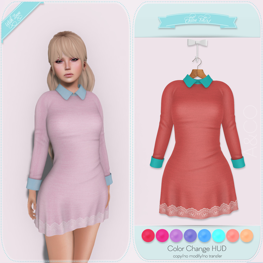 A&CO-Chloe Laced Mini Shirt-Colorful-All with HUD