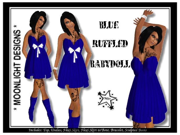 *MD* Blue Ruffled Babydoll