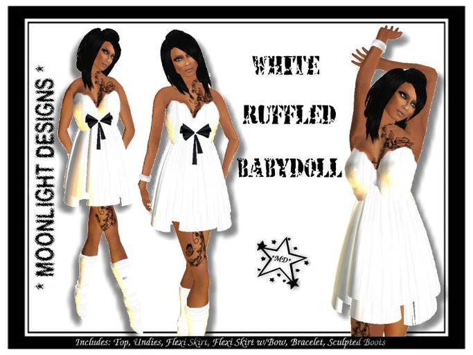 *MD* White Ruffled Babydoll - SALE - 