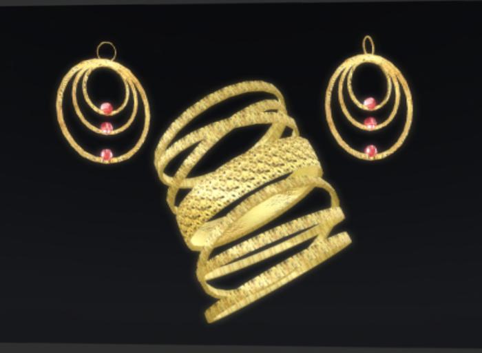 Gold Bangles & Earrings 