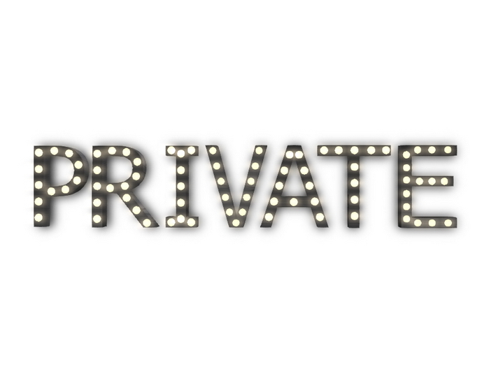 [Px] "PRIVATE" Illuminated Light Bulbs Sign