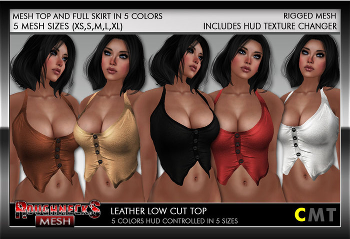 RN Ladies Mesh Leather Low Cut Top DEMO