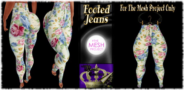 {SMD} TMP Footed Floral Jeans (Click)
