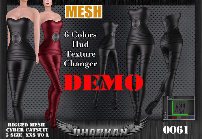Dharkan - 0061 (DEMO) Mesh Cyber Catsuit