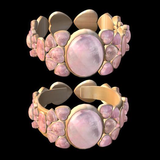 *S*S*S* Bracelet Gold & Rose Quartz