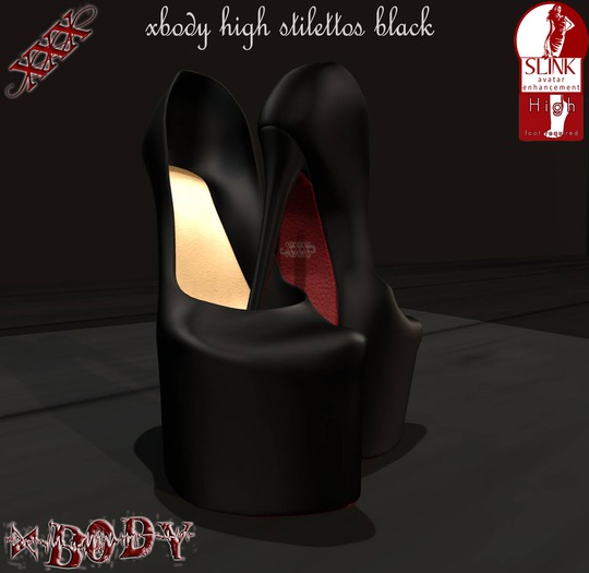 xbody high black stilettos  [Slink High]