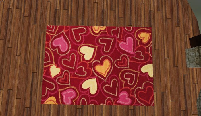 J.R. Inc. - Heart Rug. Rectangle - Red/No Animations
