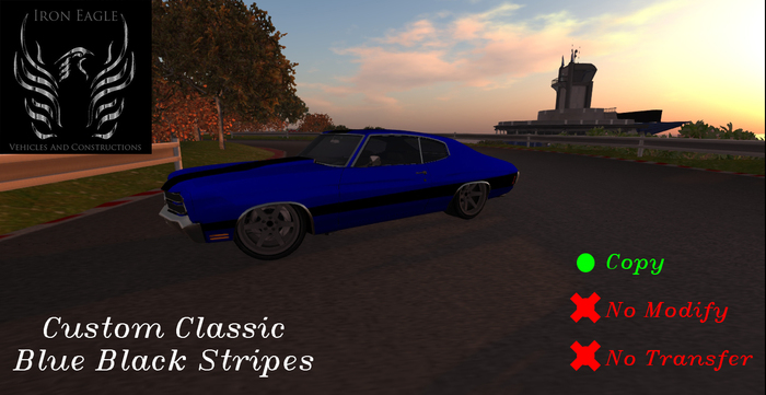 Custom Classic Blue Black Stripes