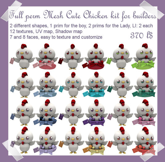 Full Perm MESH Cute Chicken kit for builders
