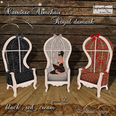 Carrosse Bergeres chairs - Royal damask .