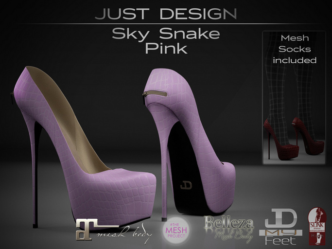 JD - Sky Snake - Pink - for Belleza/Maitreya/TMP/SLink