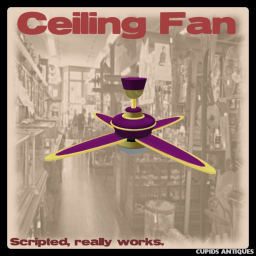 Ceiling Fan Purple Gold
