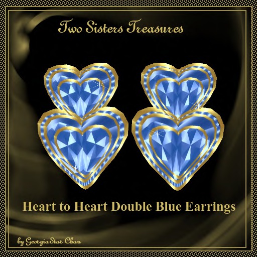 Heart to Heart Double Blue Earrings.