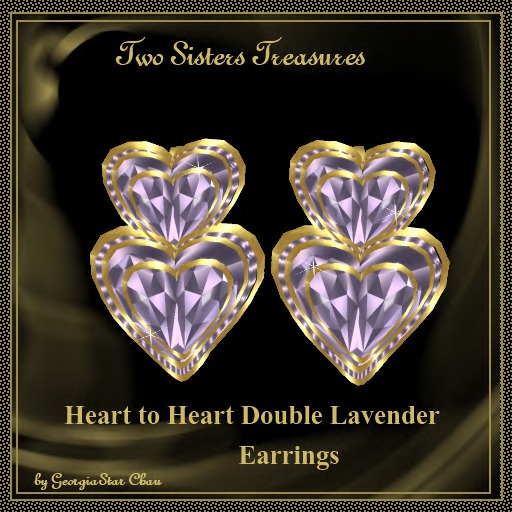 Heart to Heart Double Lavender Earrings.