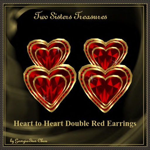 Heart to Heart Double Red Earrings.
