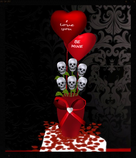 Valentine Skull Rose Bouquet