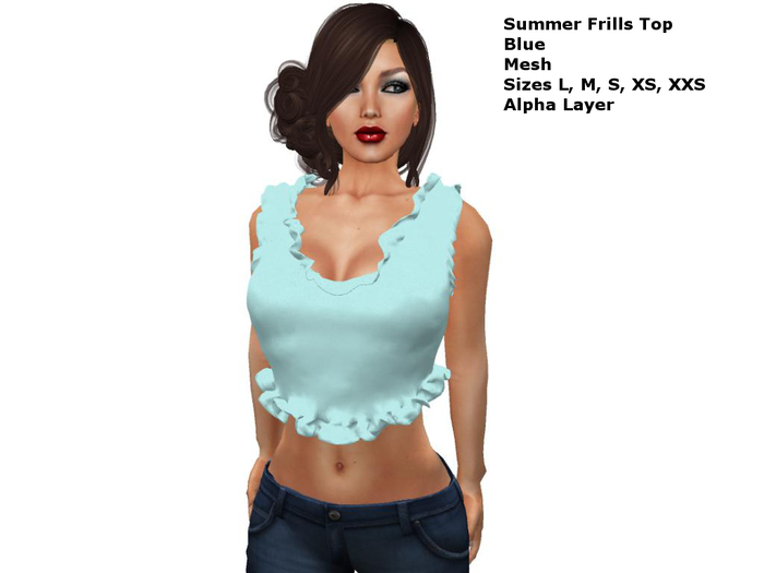Summer Frills Top Blue