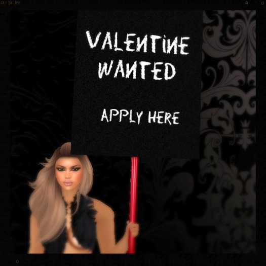 Valentine Wanted  Sign
