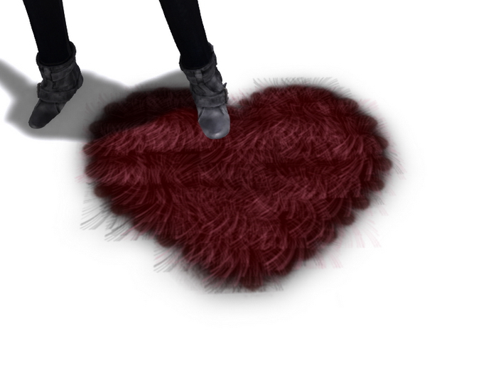 Fluffy Heart Mat