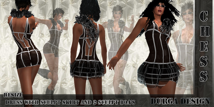 DRESS CHESS WITH SCULPT SKIRT AND EXTRA'S BY  DURGA DESIGN