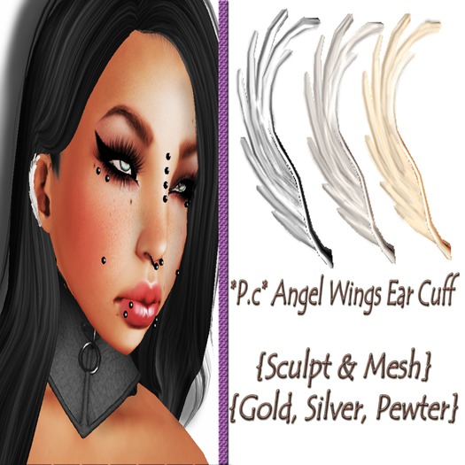 *P.c* Angel Wings Ear Cuff {Sculpt & Mesh}