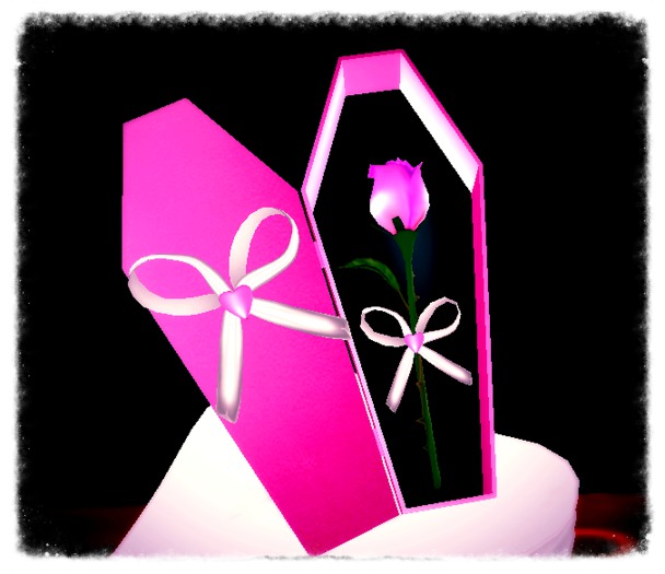 Pink Rose Coffin Box