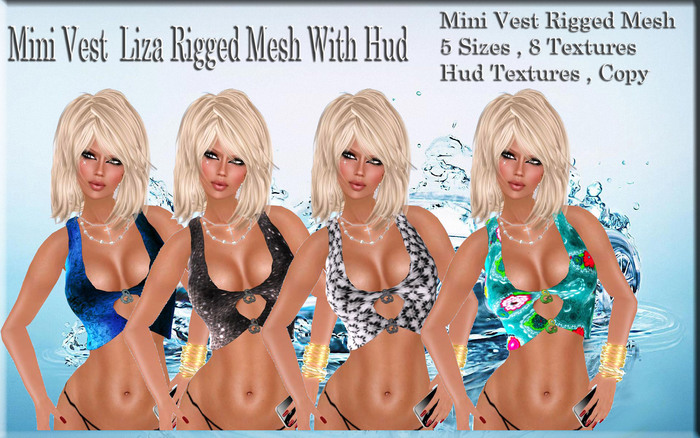 LSR - Mini Vest  Liza Rigged Mesh With Hud
