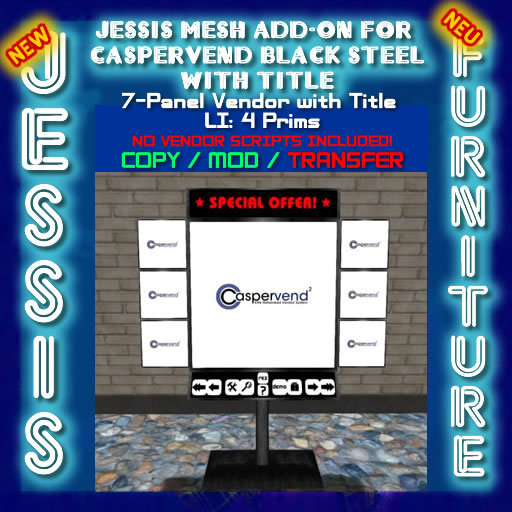 7-Panel Vendor w. Title CV Mesh Add-on Steel Box