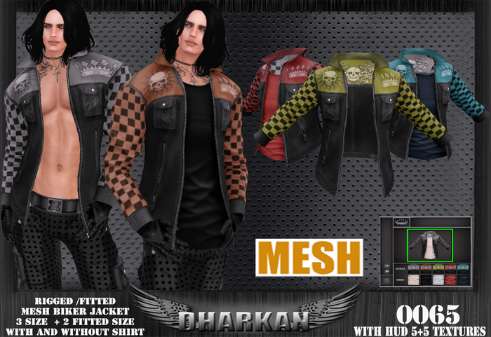 Dharkan - 0065 Biker King Rigged/Fitted Mesh Jacket