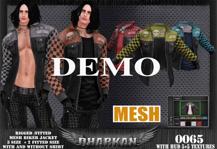 Dharkan - (DEMO) 0065 Biker King Rigged/Fitted Mesh Jacket