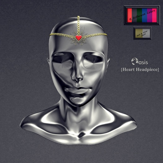 .O A S I S. Heart Headpiece/Gold/Silver/6DiffColors