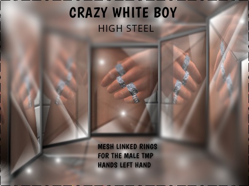 CWB_TMP Mesh male ring set_Etched Silver