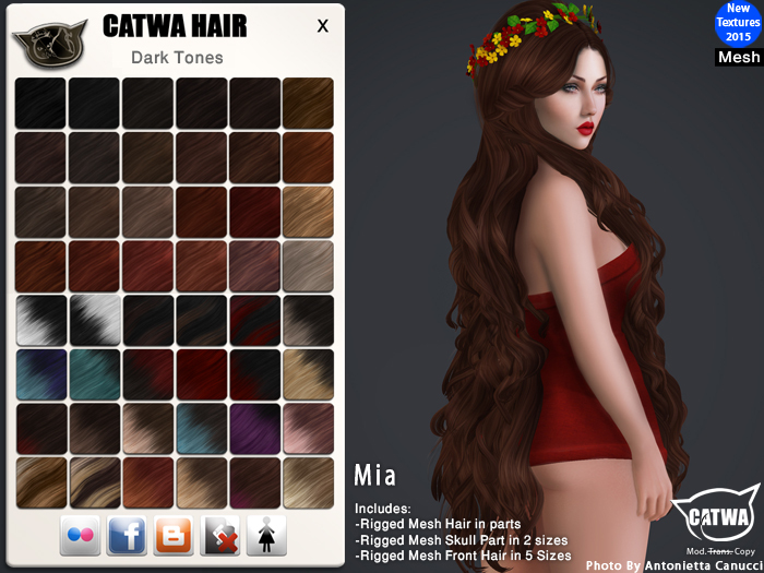 CATWA HAIR Mia [Darks]