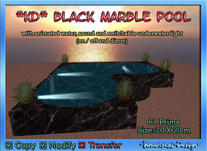 *kd* Big Black Marble Pool
