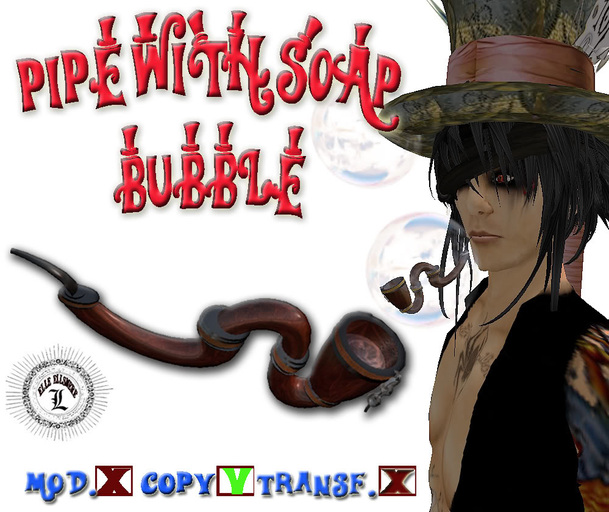 Pipe with soap bubble