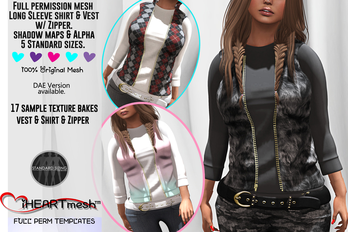 iHm - Long Sleeve & Vest w/ Zipper - Full Perm