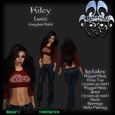 [FPI] Kiley Love - Crop Top & Jeans complete outfit with Boots, Earrings & Belly Piercing