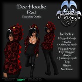 [FPI] Dee Hoodie Red - Xtra Cute Hoodie with Tank Top, Jeans and a Necklace to the complete outfit.