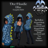 [FPI] Dee Hoodie Blue - Xtra Cute Hoodie with Tank Top, Jeans and a Necklace to the complete outfit.