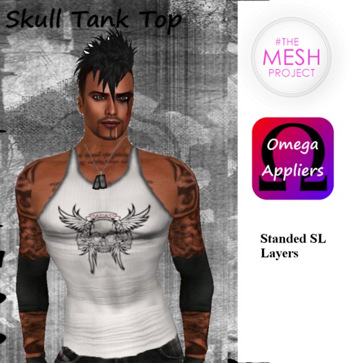 ~~BH~~White Tanktop Skull
