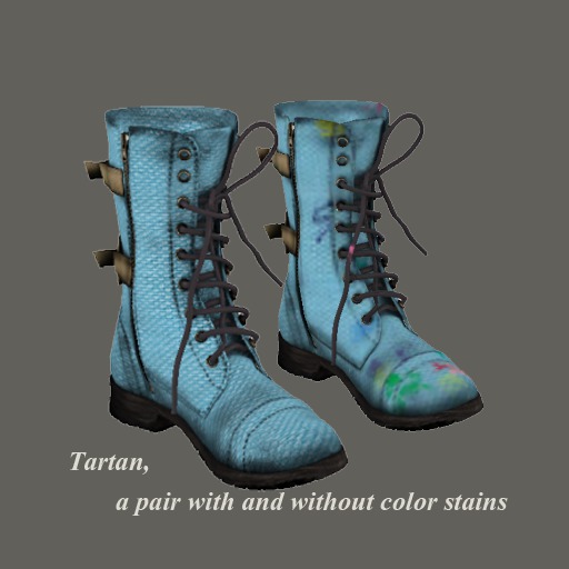 Mesh Combat Boots blue canvas