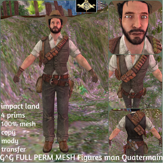 G^G FULL PERM MESH Figures man Quatermain