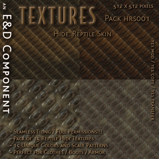 Second Life Marketplace - [HRS001] 15 Seamless Snake and Reptile Skin ...
