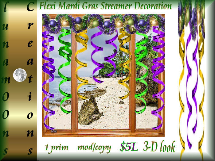 Mardi Gras Flexi Streamer Decoration