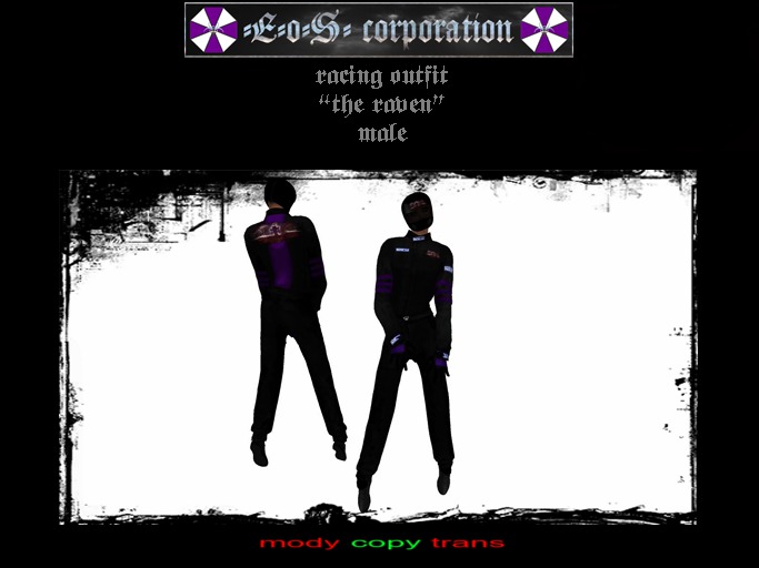 male racing outfit "the raven"