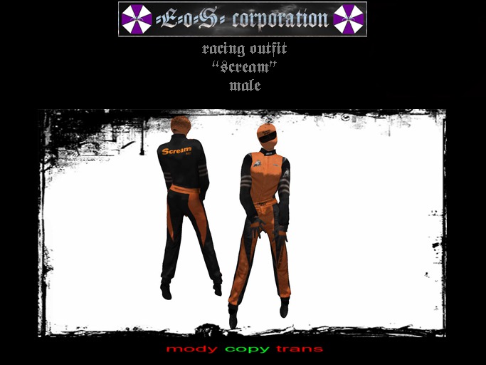 male racing outfit "scream"