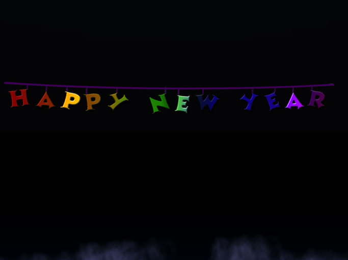 Flashing Happy New Year Lights