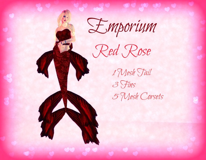 Red Rose Mermaid outfit{Boxed}