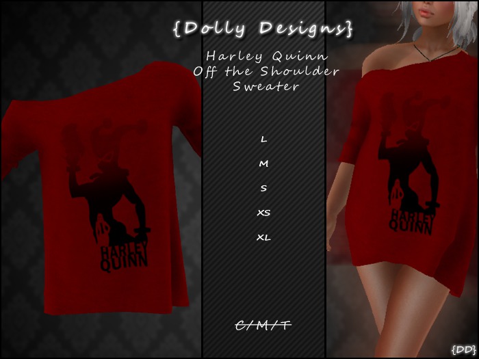 {DD} Harley Quinn Off the Shoulder Sweater