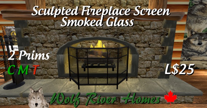 Fireplace Screen - Smoked Glass